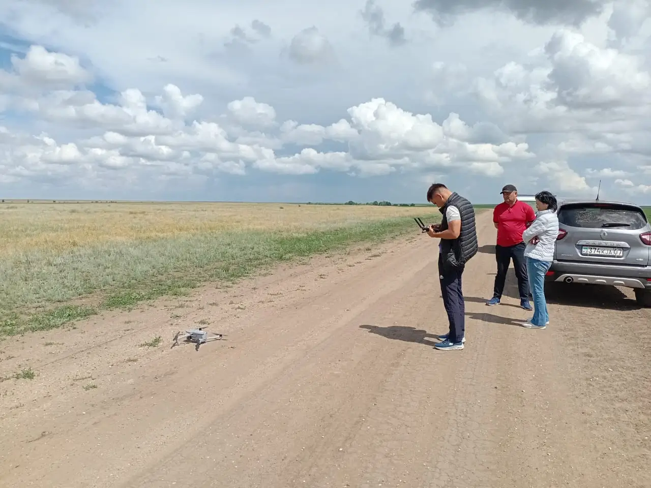 Rodina field visit with drone inspection of agricultural land